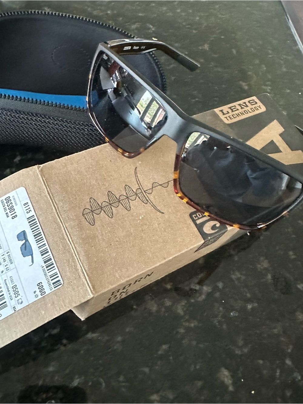 Costa Men’s Sunglasses Black Frames with Tortoiseshell Temples